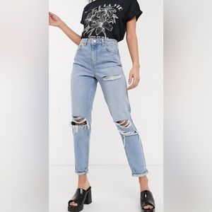 Topshop super rich mom jeans in bleach. 100% cotton